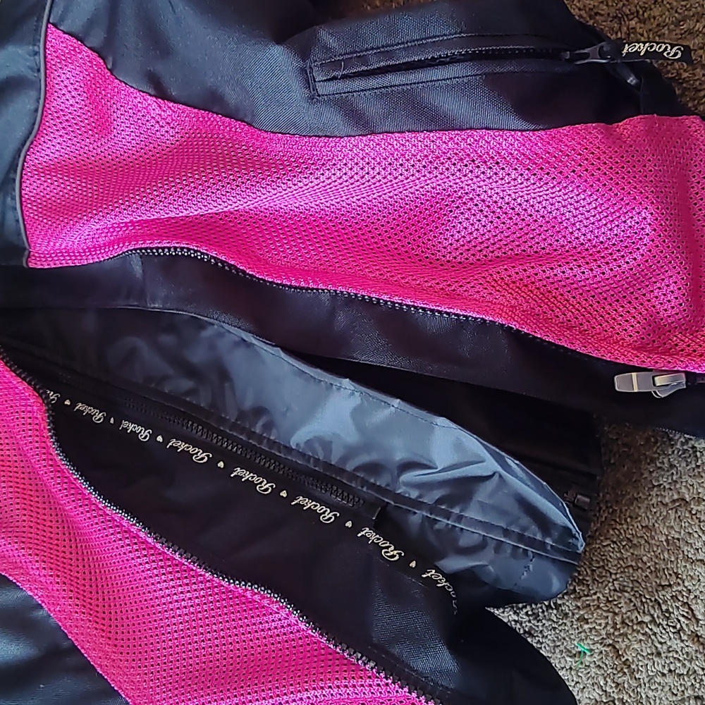 Women's Pink and Black Joe Rocket Velocity Motorcycle Jacket Large - Picture 8 of 9